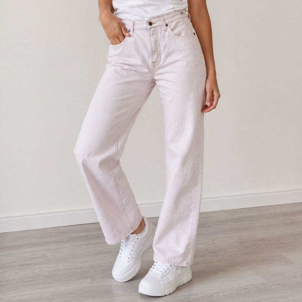Vintage Z Cavaricci Jeans Pale Pink Slouchy Straight Leg Jeans Size 12 90s Y2K